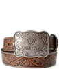 Ariat Men's Floral Embossed Brown Western Belt