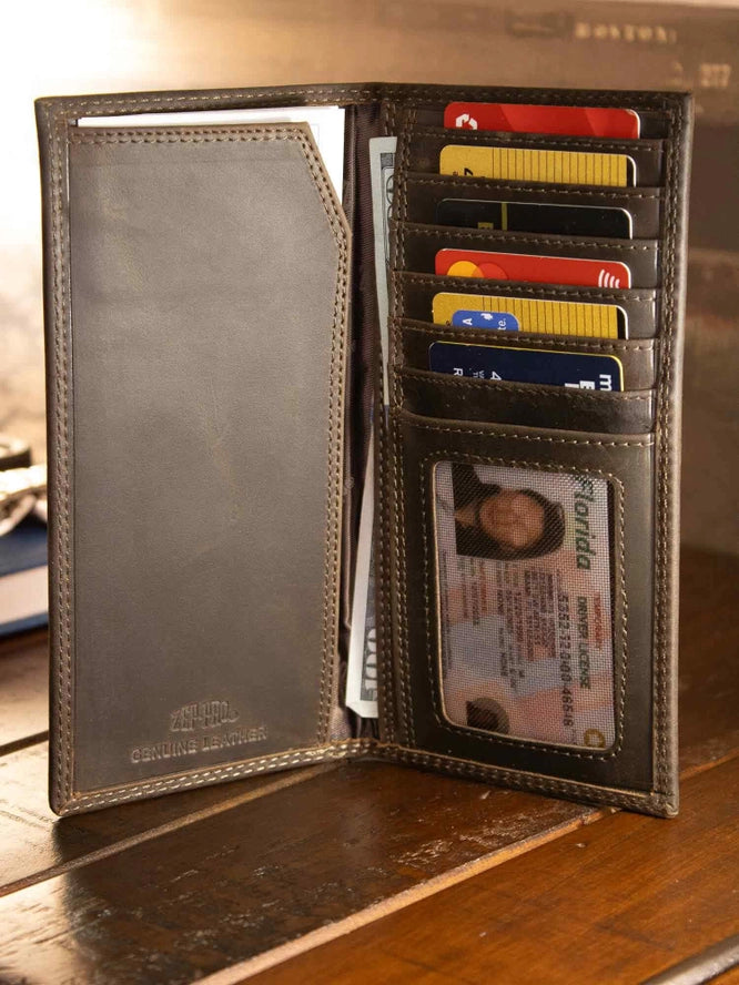 Wrinkle Leather Roper Wallet - Marlin Concho