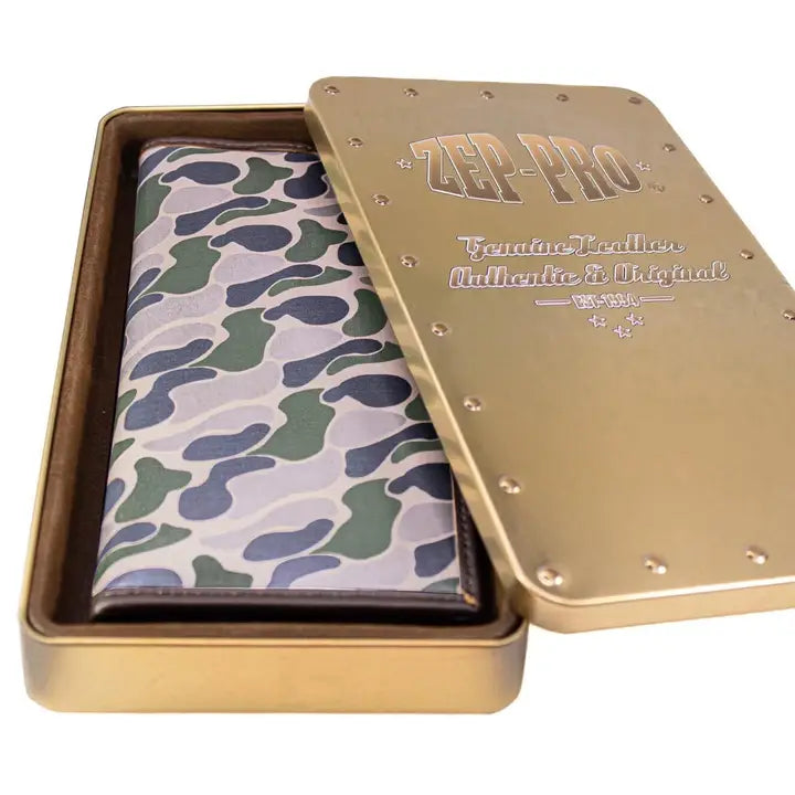 Brown Old School Camo Roper Wallet - Bass Concho