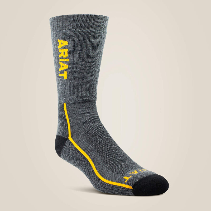 Midweight Merino Wool Performance Work Sock - Grey