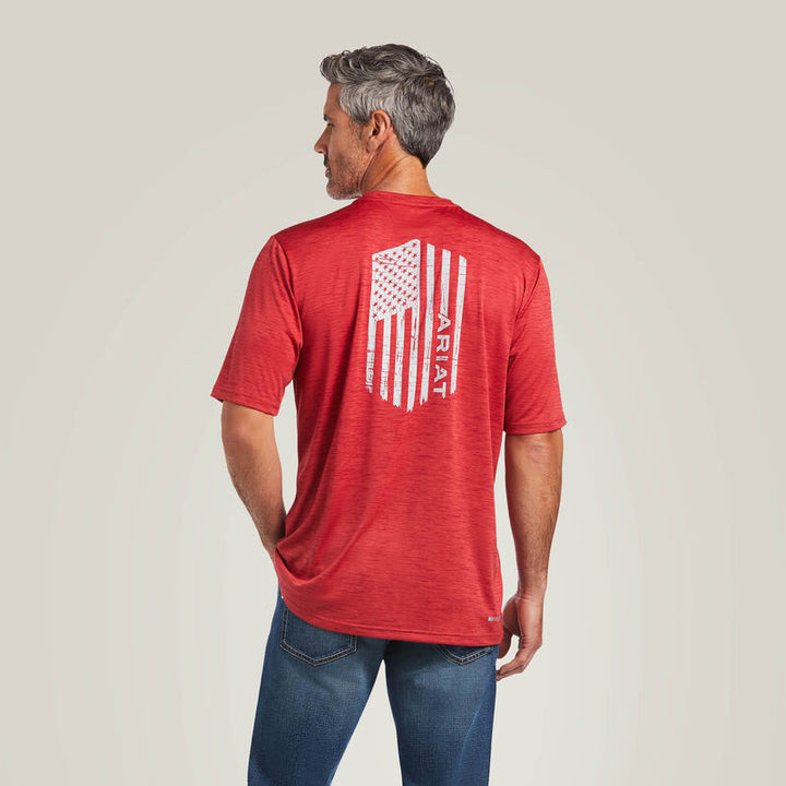 Charger Vertical Flag Tee - Red