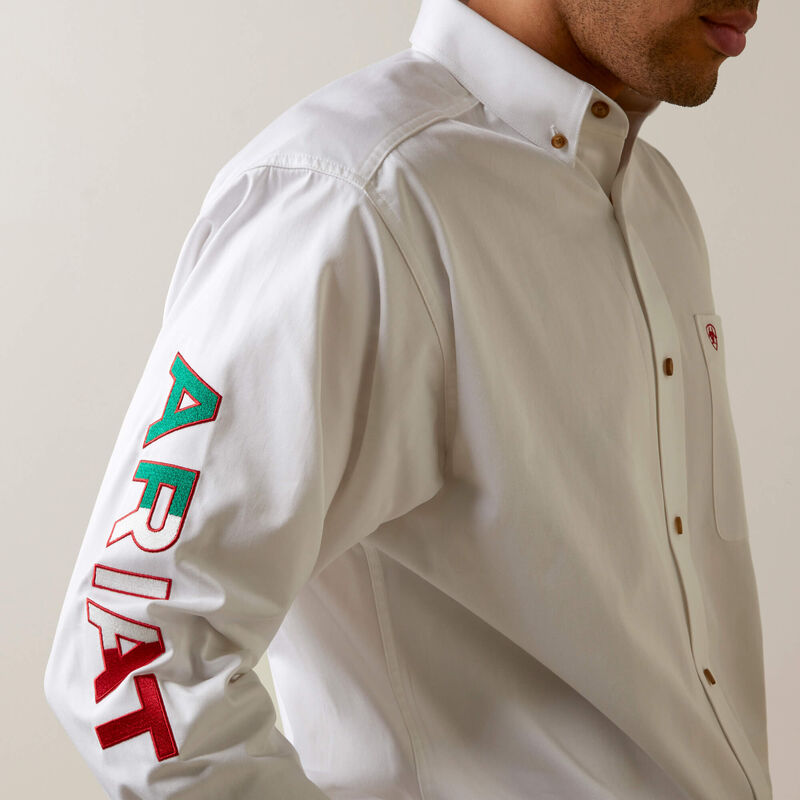 Team Logo Twill Classic Fit Shirt - White Mexico