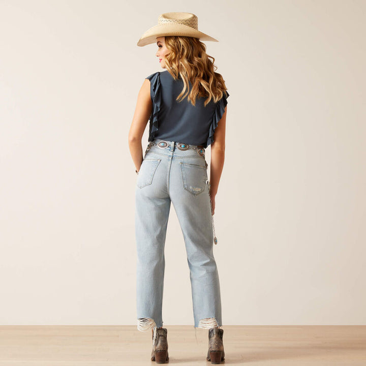 Ultra High Rise Tomboy Straight Jean - Mykonos