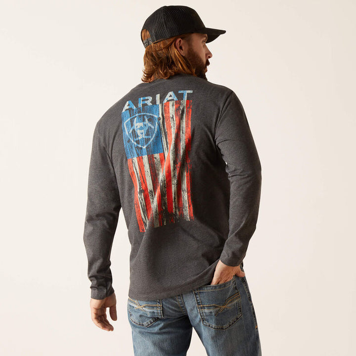Ariat Wooden Flag T-Shirt - Charcoal Heather