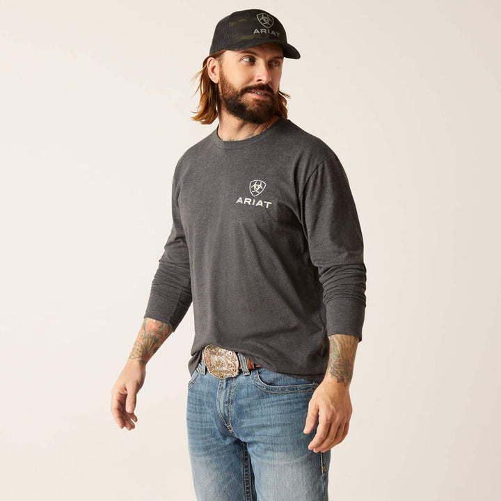 Ariat Wooden Flag T-Shirt - Charcoal Heather