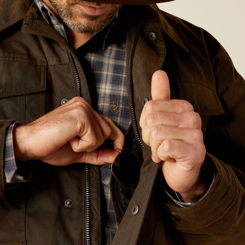 Relentless Longview Waxed Cotton Jacket - Wood Brown