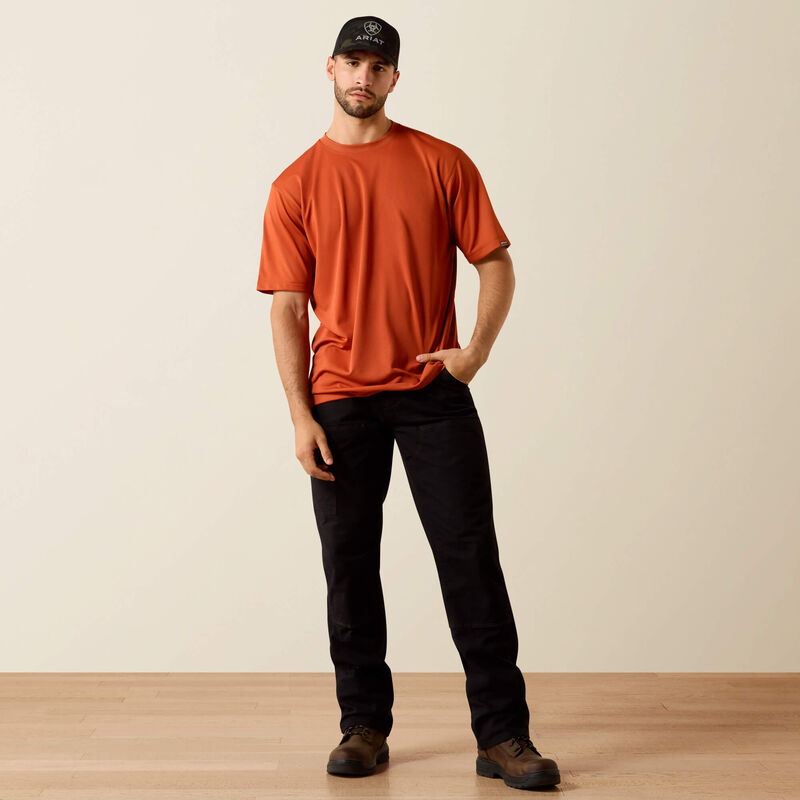 Rebar Heat Fighter Textured Logo T-Shirt - Burnt Brick