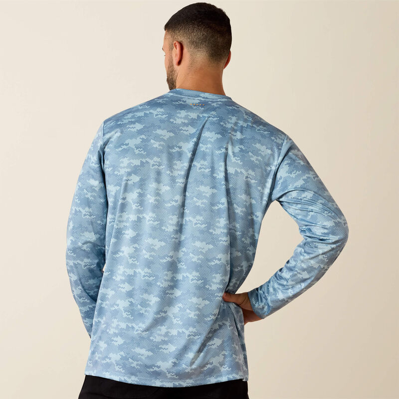 Rebar Sunblocker Printed Long Sleeve T-Shirt - Dusty Blue