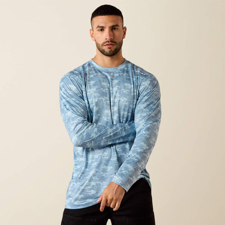 Rebar Sunblocker Printed Long Sleeve T-Shirt - Dusty Blue