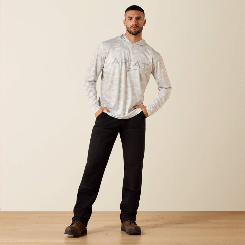 Rebar Sunblocker Printed Craft Hooded Long Sleeve T-Shirt - Micro Chip