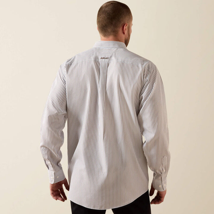 Wrinkle Free Cory Classic Fit Shirt - White Stripe