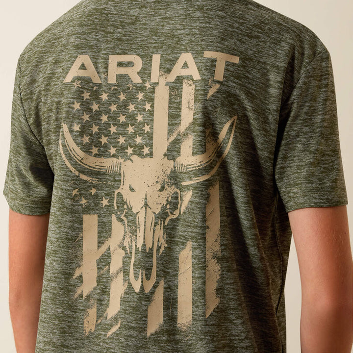 Ariat Longskull Freedom T-Shirt - Dark Olive Heather