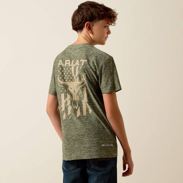Ariat Longskull Freedom T-Shirt - Dark Olive Heather