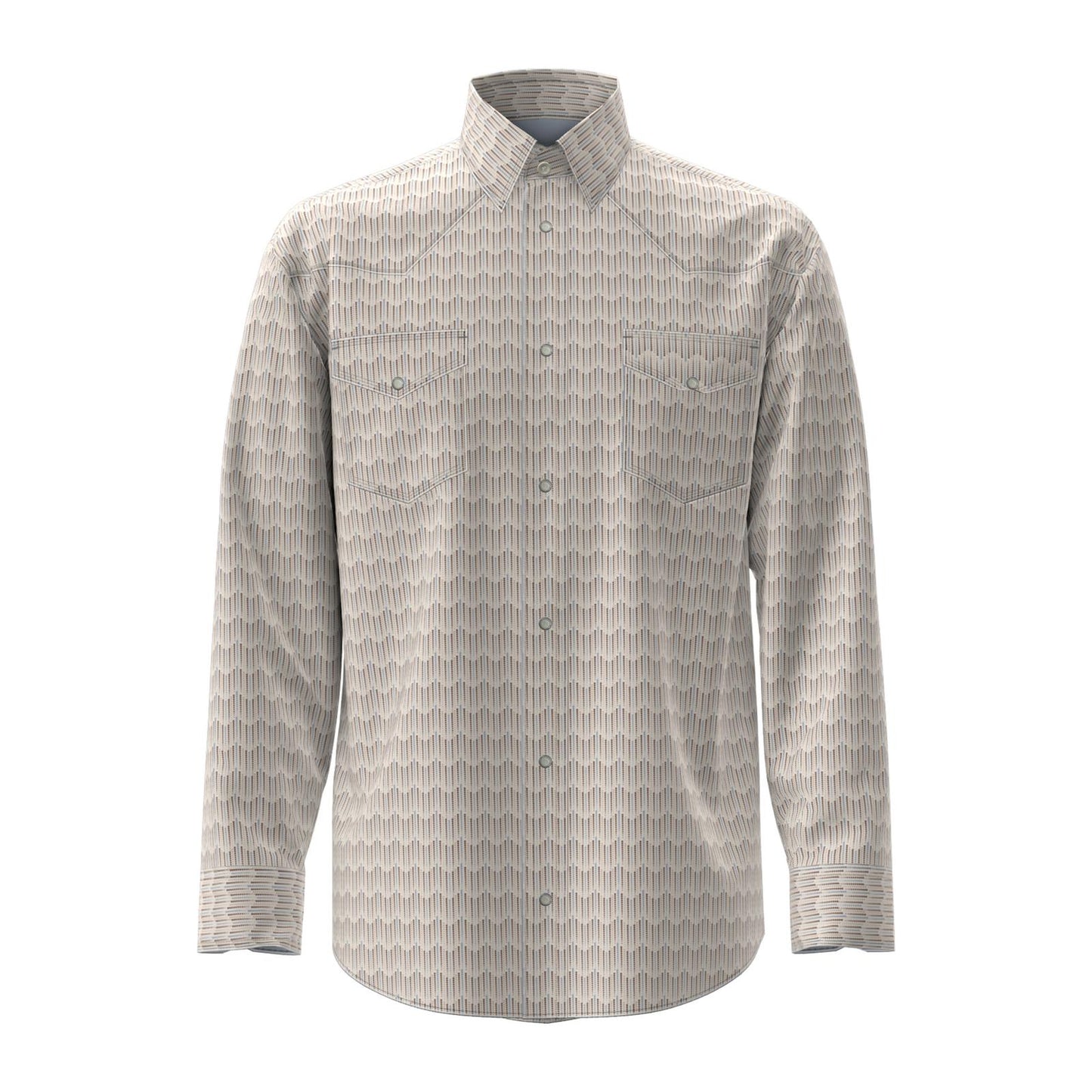 Wrangler® 20X® Competition Advanced Comfort Long Sleeve Shirt - Classic Fit - Blue/ Brown