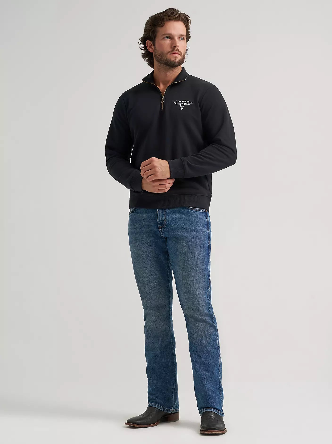 Longhorn Wrangler Quarter-Zip Fleece Pullover