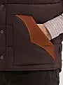 Men's Corduroy Yoke Puffer Vest - Cambridge Brown