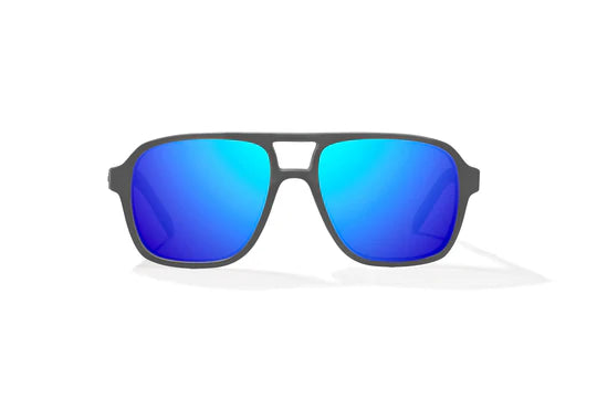 12 South Grey Glass Matte - Blue Mirror Glass Lenses