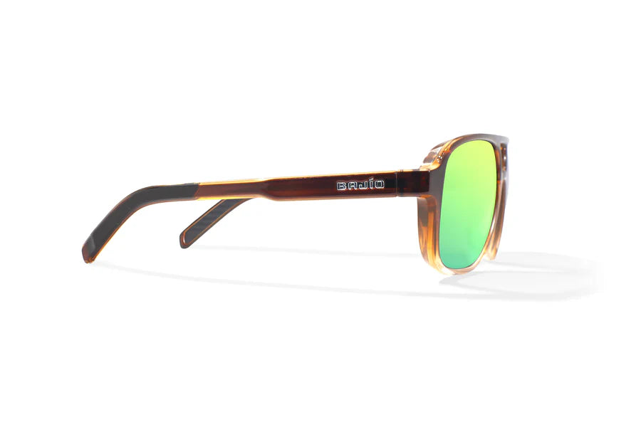 12 South Whiskey Fade Gloss with Green Mirror Plastic Lenses