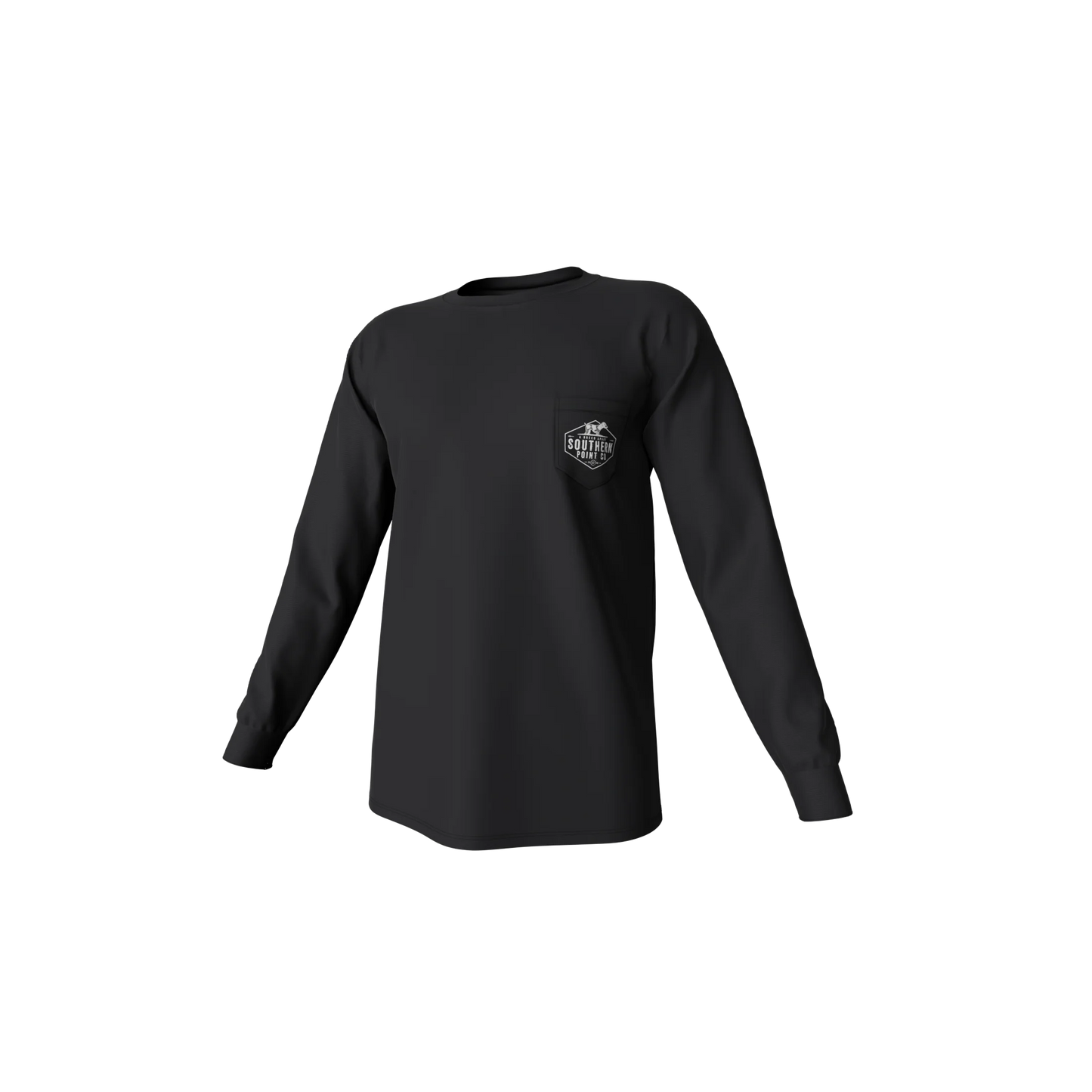Down South Long Sleeve Pocket Tee - Black