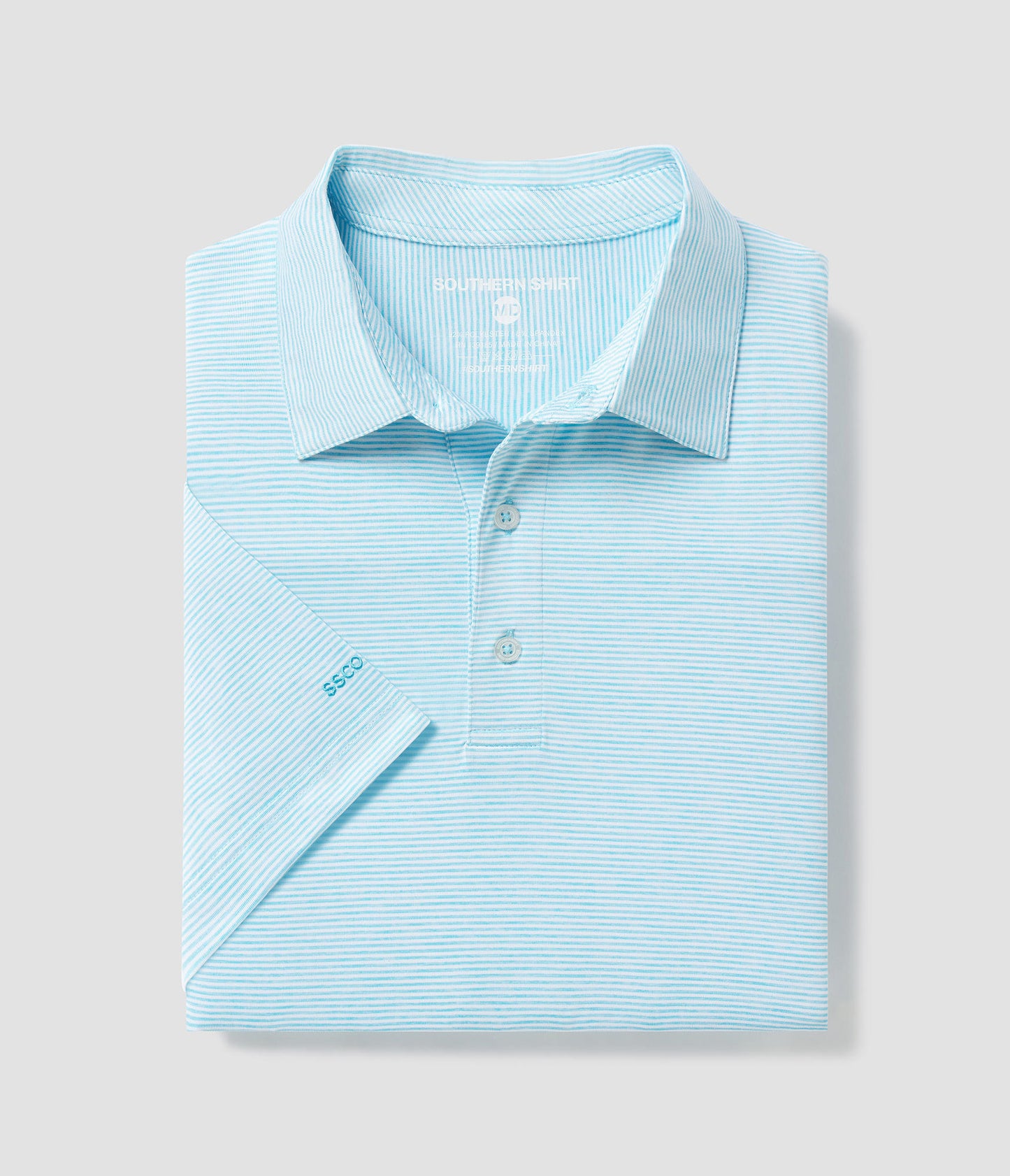 Heather Madison Stripe Polo - Sunday Blue