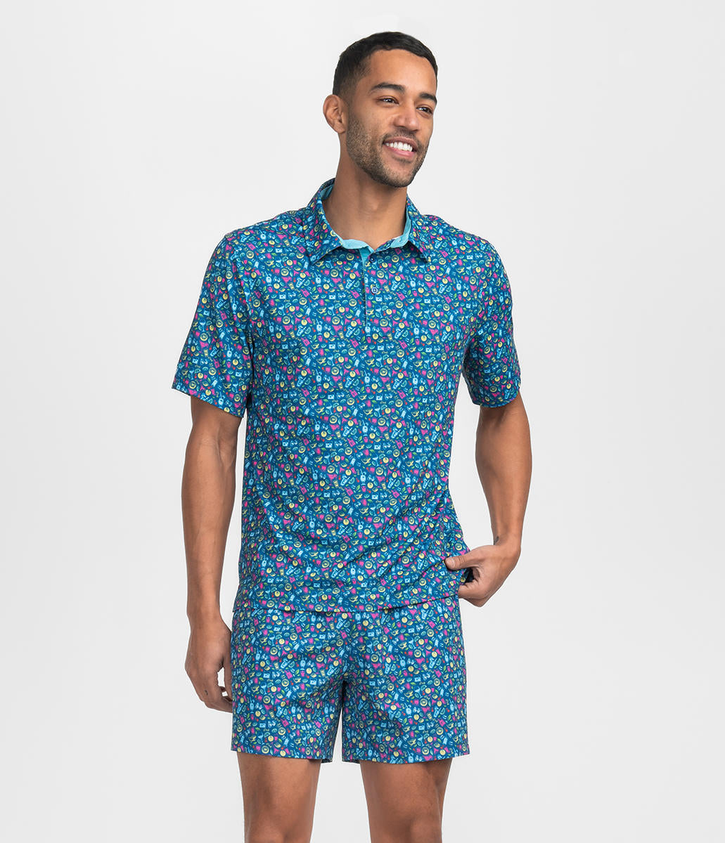 Sunset Sips Printed Polo - Sunset Sips