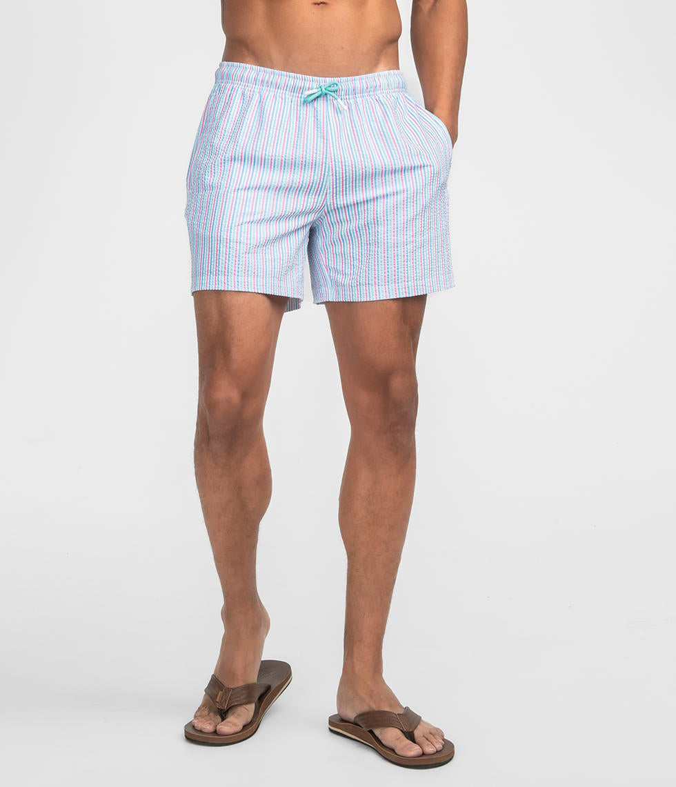 Clubhouse Seersucker Swim Shorts - Laffy Taffy