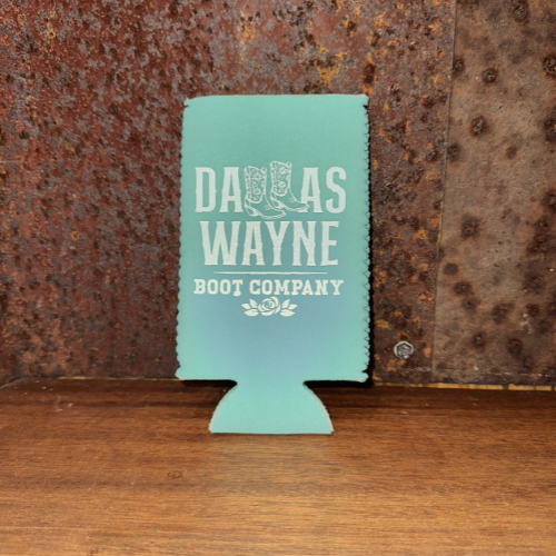 Dallas Wayne Cowgirl Boot Logo Slim Koozie