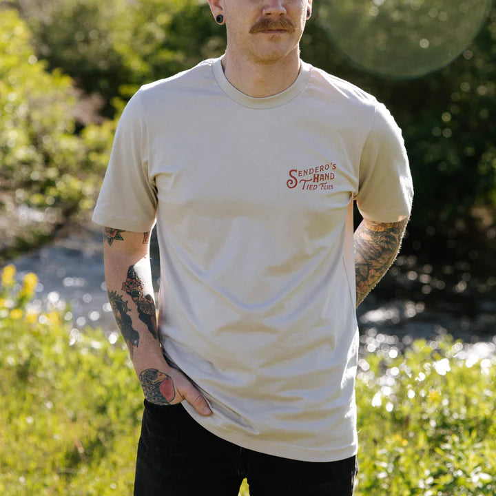 Hand Ties Flies T-shirt- Gray