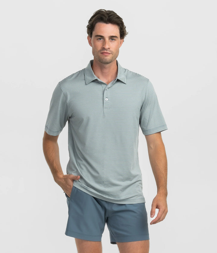 Largo Stripe Polo - Upland Green