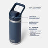 Rambler® 18 oz Water Bottle w/ Flip Chug Cap - White