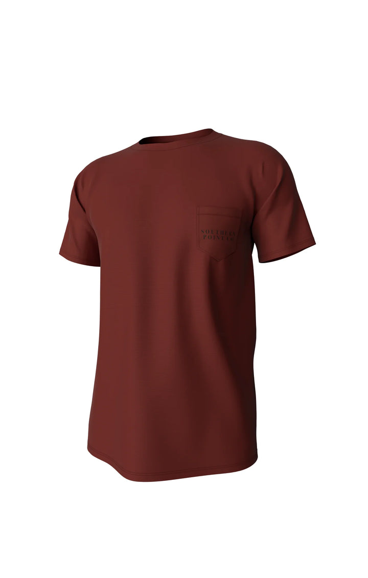 Youth Clay Shooting Short Sleeve Pocket Tee - Chili Oil