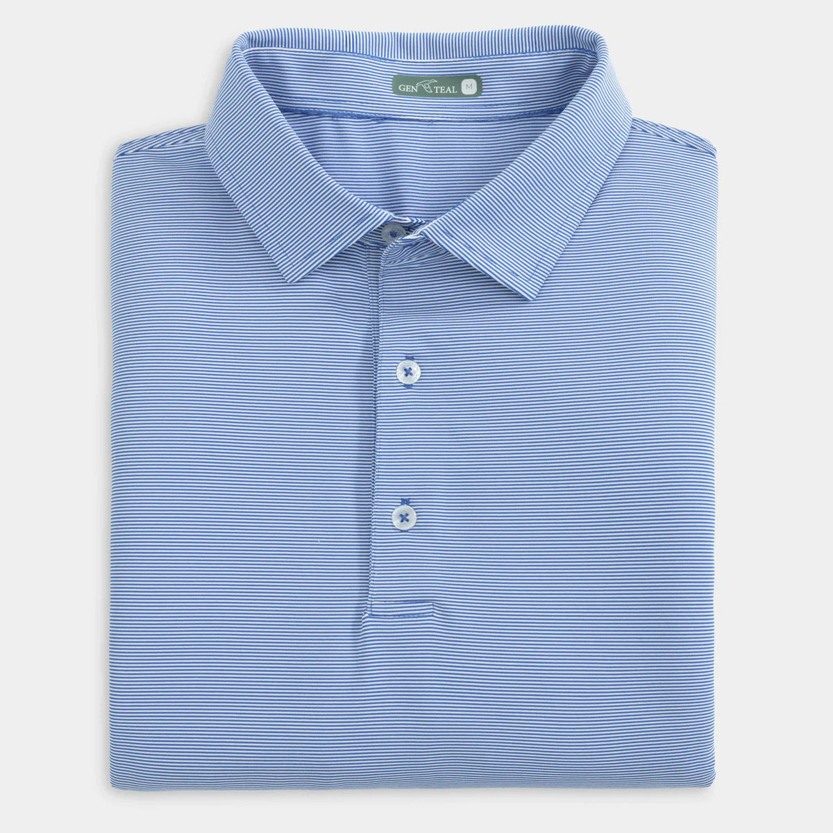 Club Pinstripe Performance Polo - Royal Blue