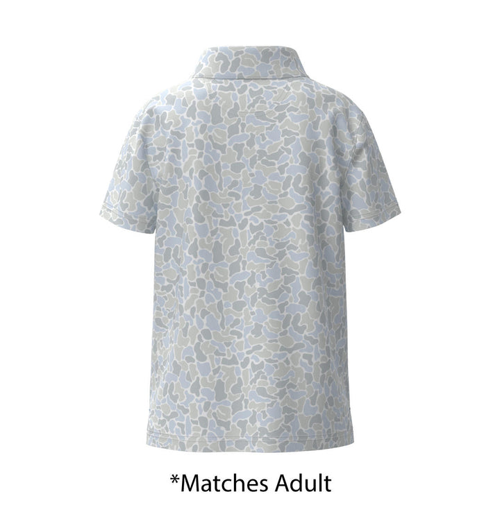 Youth Boys Hunters Hideaway Printed Polo - River Rock