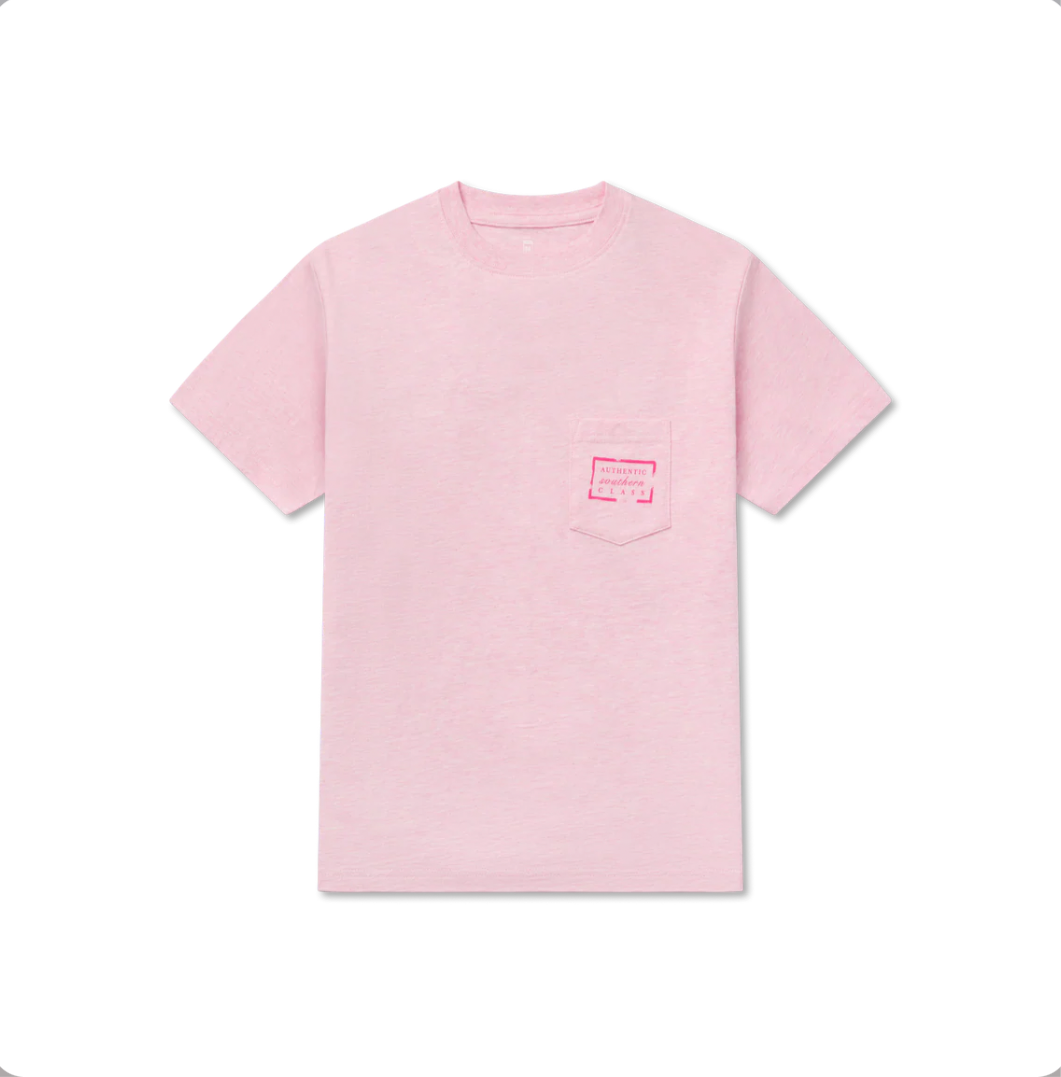 Youth Authentic Tee - Heathered - Washed Pink