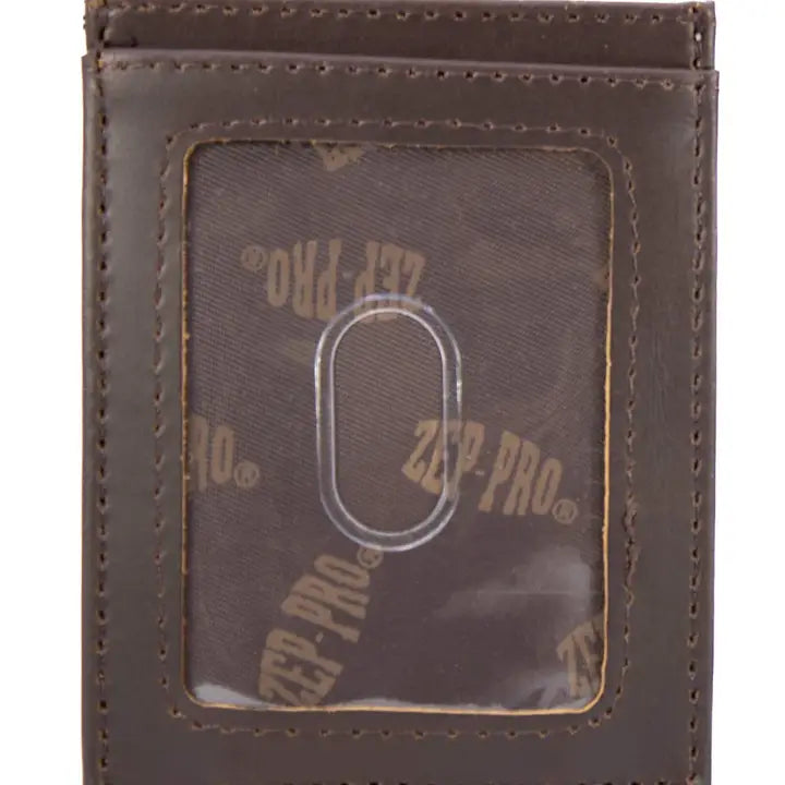 Green Old School Camo Front Pocket Wallet - Bass Concho