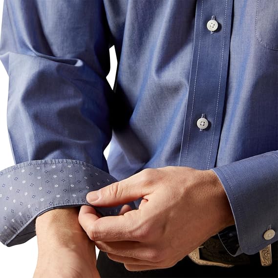 Wrinkle Free Solid Pinpoint Oxford LS Shirt - Oxford blue
