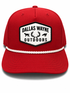 Dallas Wayne Outdoors 5-Panel Rope Hat - Red/White
