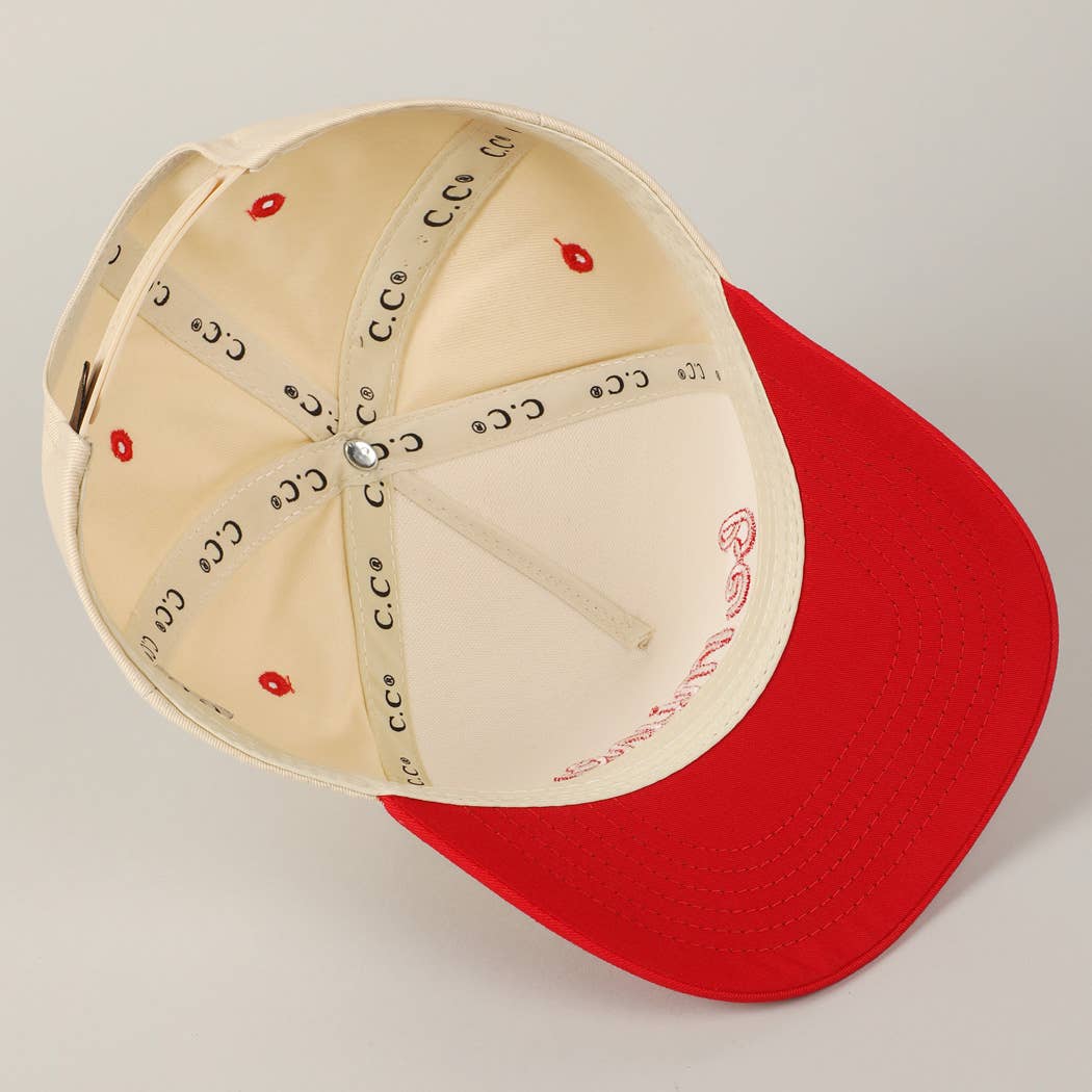 Be mine Embroidery Lettering Two-Tone Cap: Red / ONE SIZE
