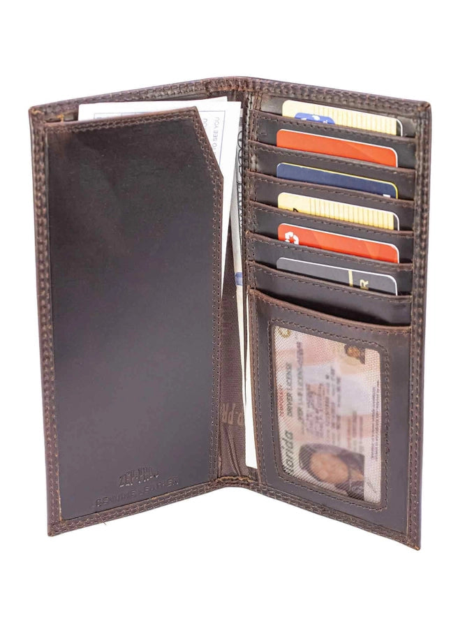 Wrinkle Leather Roper Wallet - Dolphin Concho