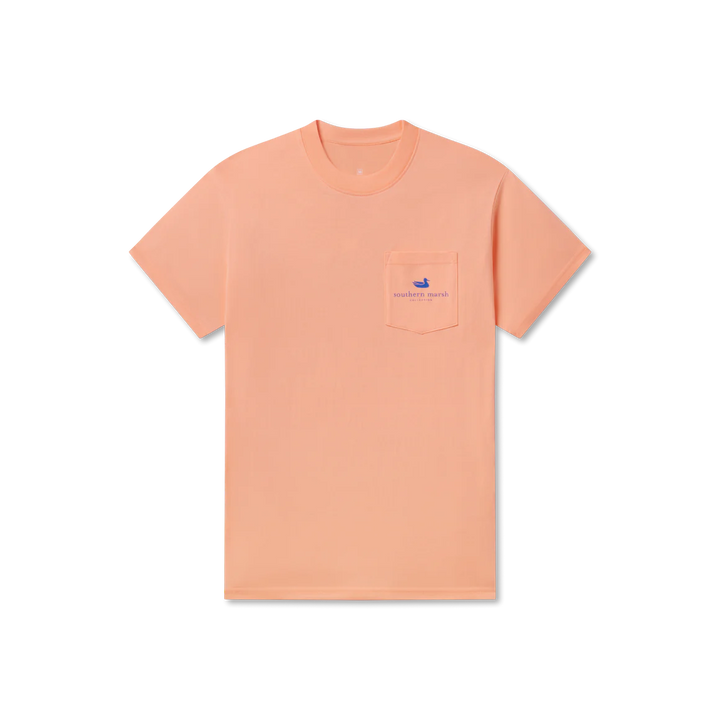 Blue Crab Tee - Peach
