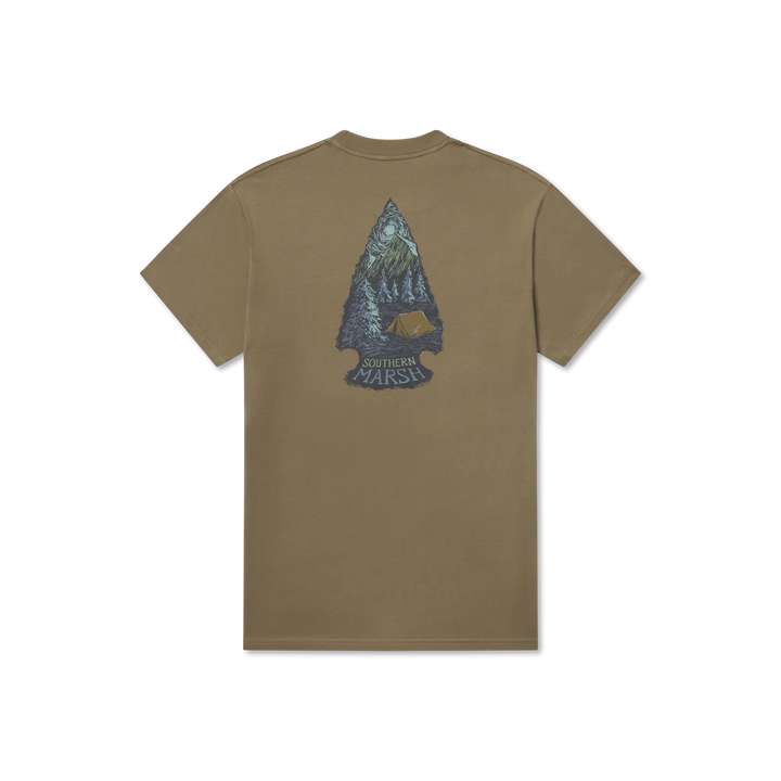 Camping Arrowhead Tee - Moss Green