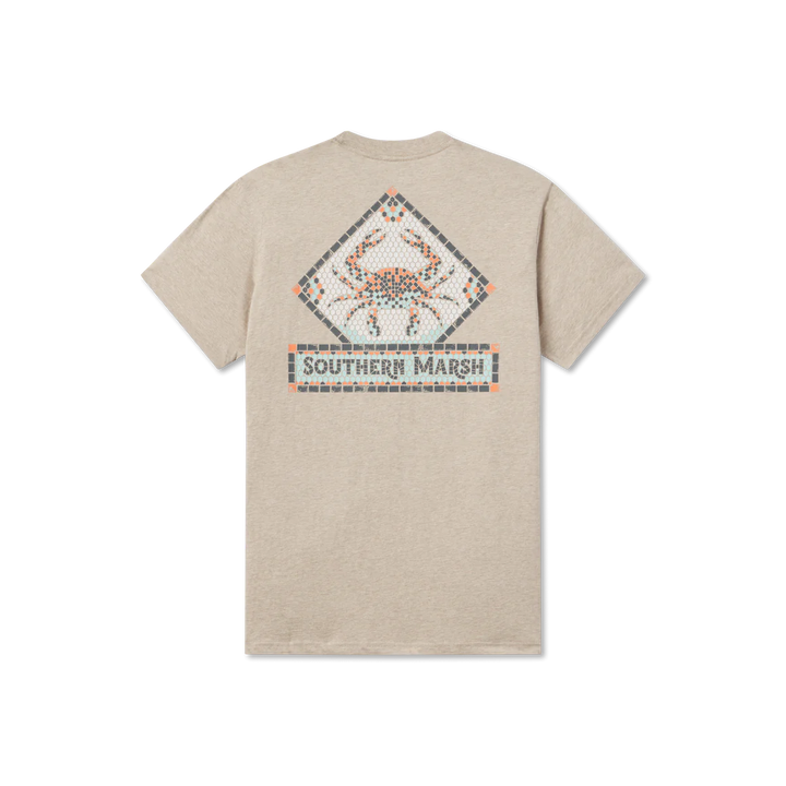 Mosaic Crab Tee- Washed Burnt Taupe