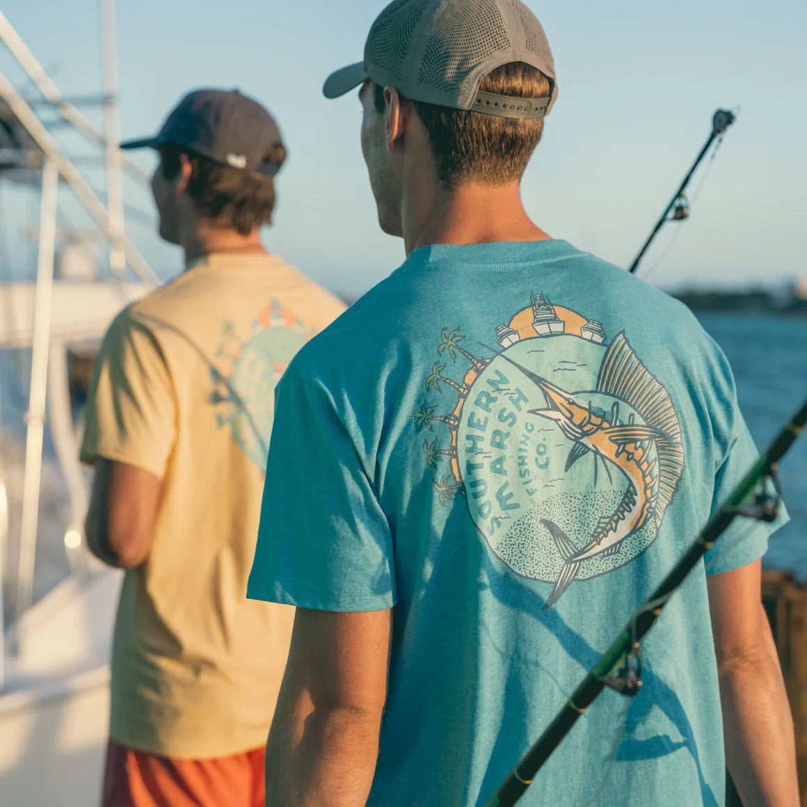 Pura Vida Planet Tee- Washed Barbados Blue