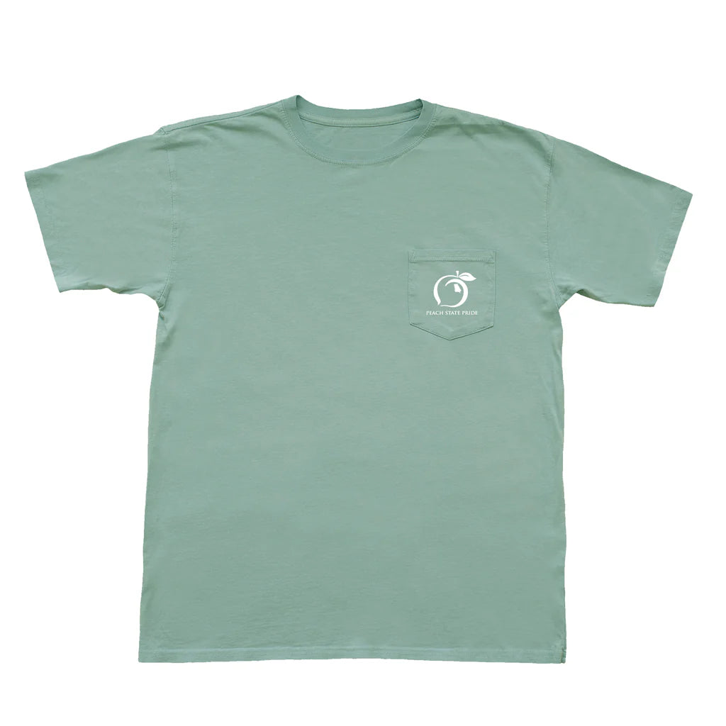 Georgia On My Mind Short Sleeve Pocket Tee - Olive