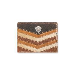 Mens Bifold Style Wallet Chevron Patchwork Multicolor