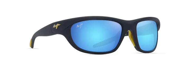 Haulani Matte Solid Dark Blue with Yellow w/ Blue Hawaii Lenses