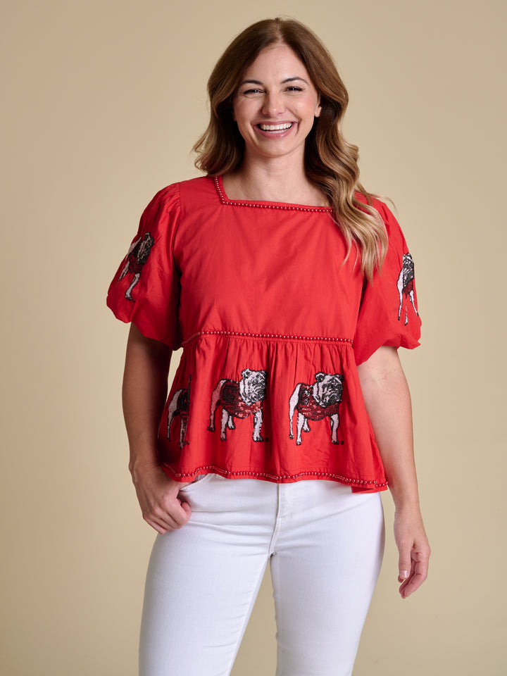 The Puff Sleeve Peplum Top - Georgia