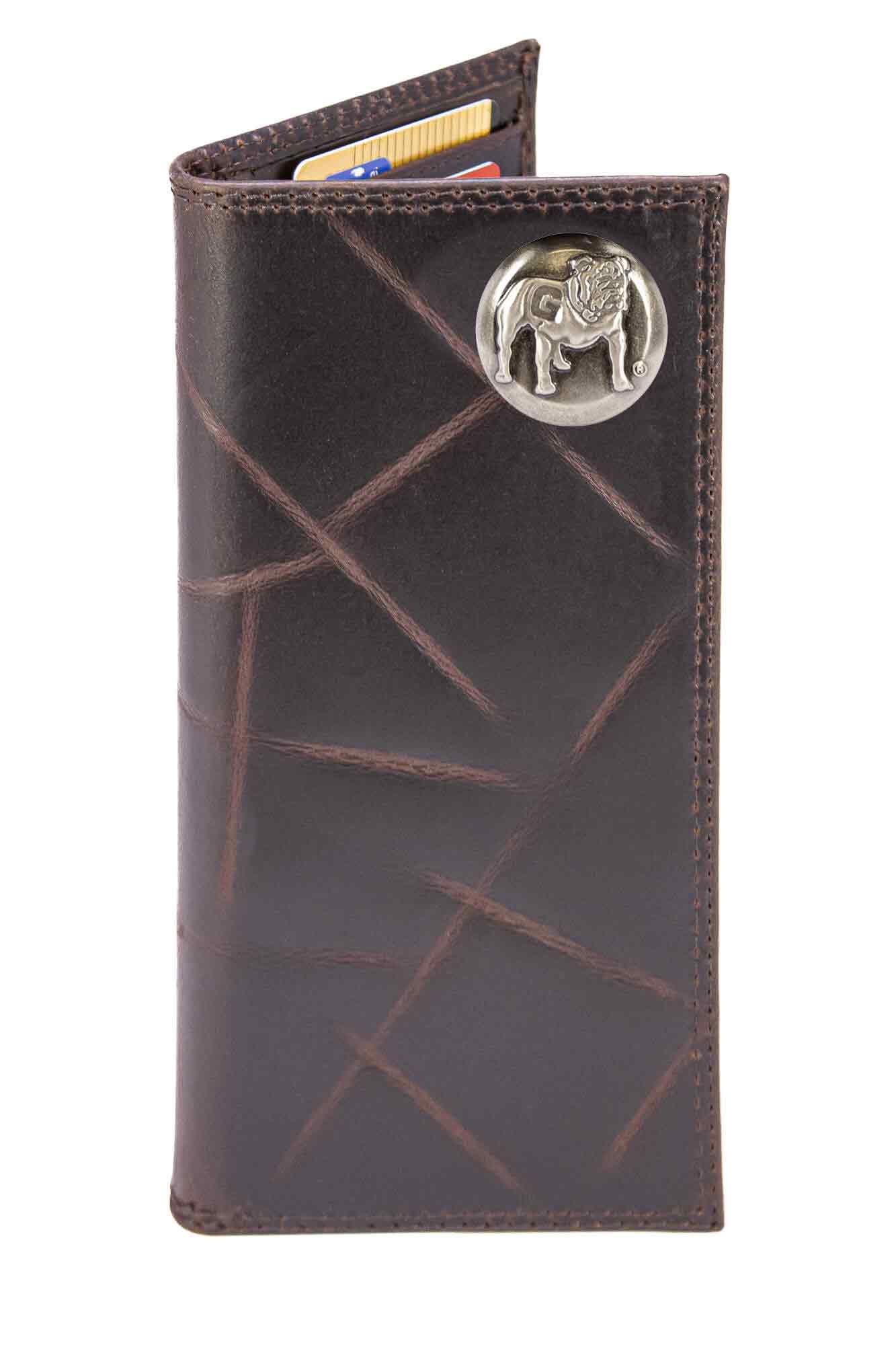Wrinkle Leather Roper Wallet - Standing Dawg Concho