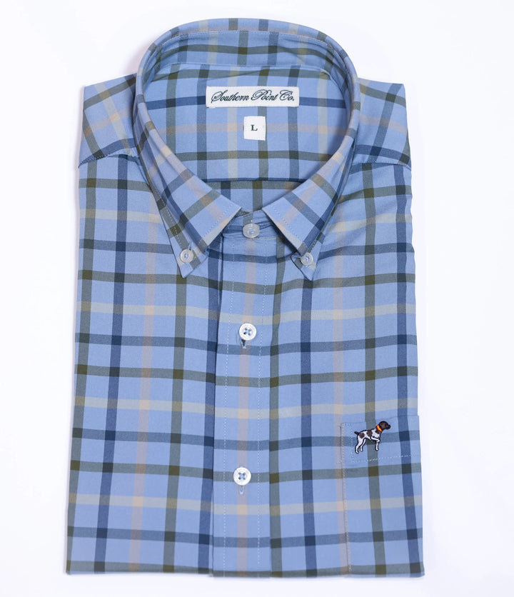 Hadley Luxe Long Sleeve Button Down - Burton Check Mountain Spring