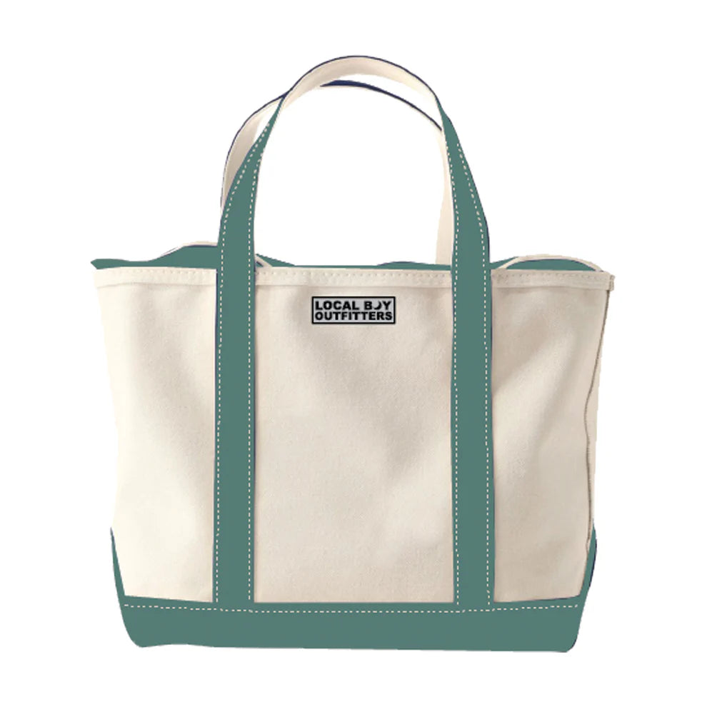 Beach Tote Bag - Cream & Teal